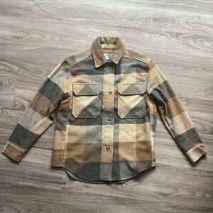 C by One Plaid Flannel Shacket Shirt Jacket